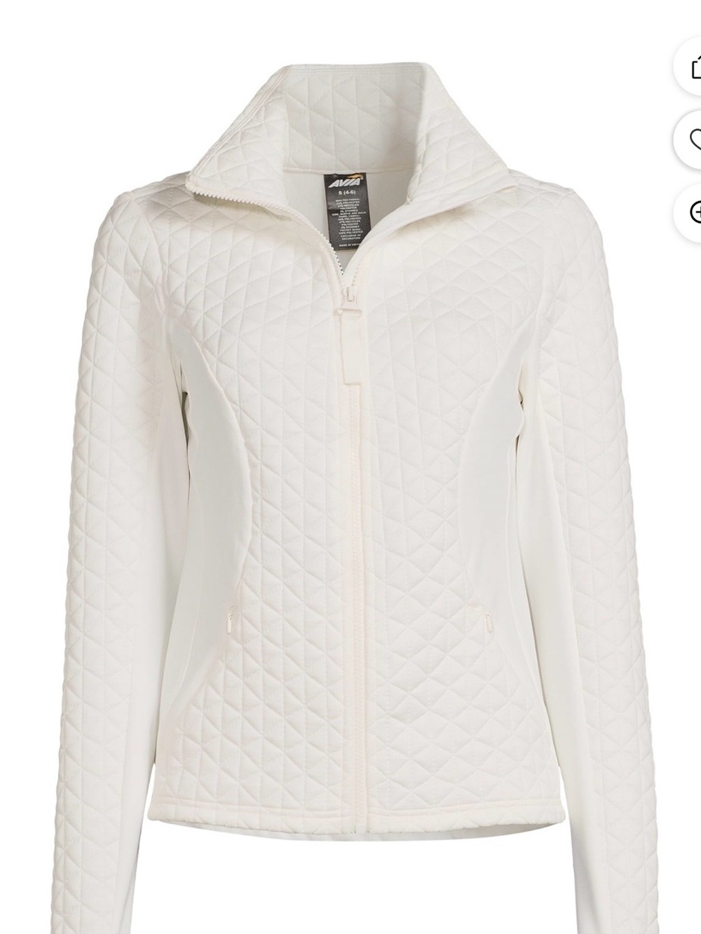 Quilted White Athletic Jacket